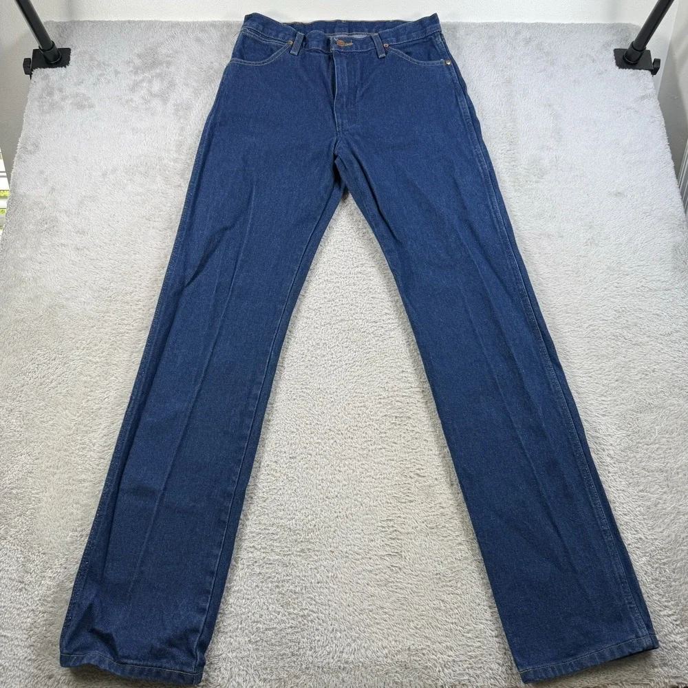 Wrangler Jeans Mens 31x36 Blue 13MWZ Cowboy Western Rodeo Denim Work Dark Wash